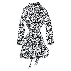 Cynthia Steffe Floral Black and White Shirt Tunic Dress